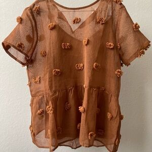 ENTRO NWT brown blouse